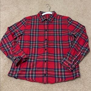 L.L. Bean women’s classic plaid flannel shirt.